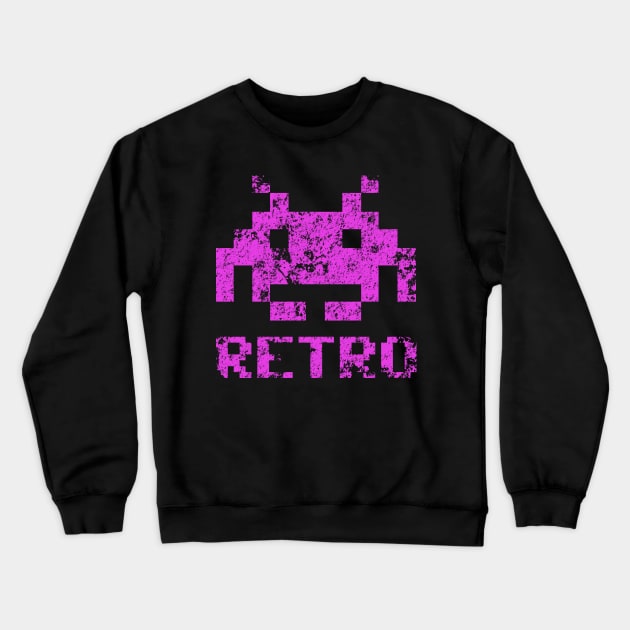 Retro Invader Crewneck Sweatshirt by Nerd_art